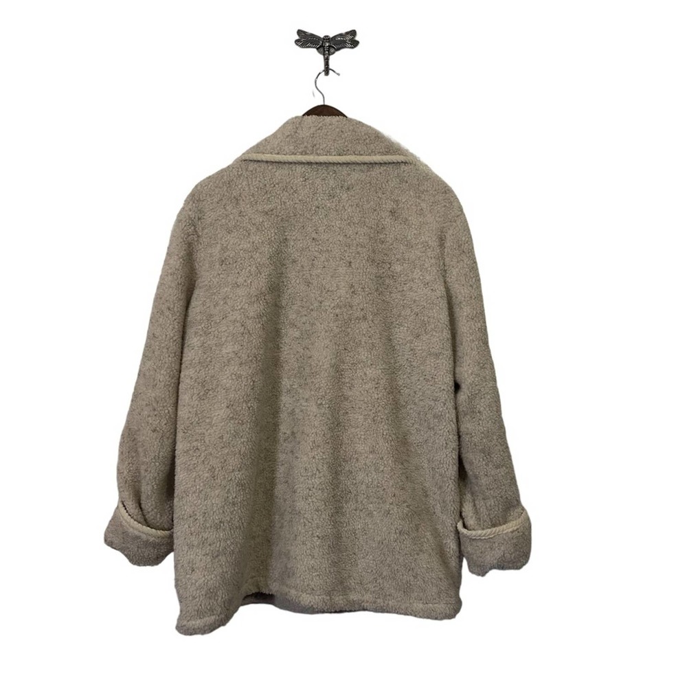 Vintage Tutor Court Reversible Fair Isle Sherpa Like Coat Women's Size Large - Picture 2 of 9
